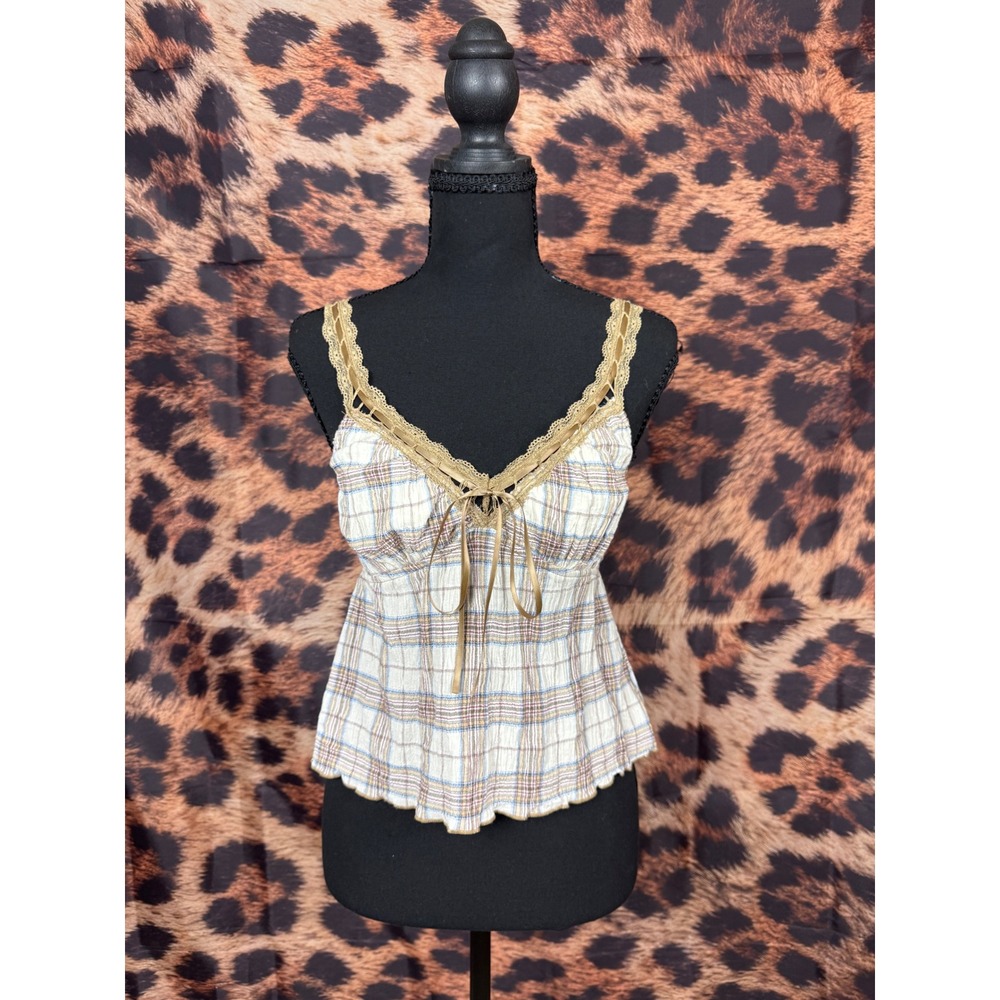 Plaid Babydoll Tank Top